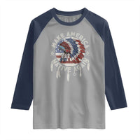 Make America Native Again Raglan Shirt Indigenous Peoples Pride USA Flag