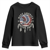 Make America Native Again Youth Sweatshirt Indigenous Peoples Pride USA Flag