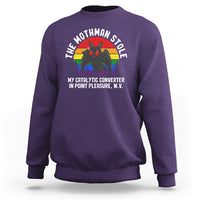 Funny Mothman Sweatshirt The Mothman Stole My Catalytic Converter In Point Cryptid - Wonder Print Shop