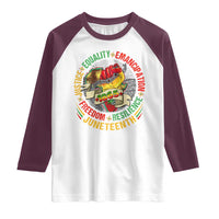 Juneteenth 1865 Raglan Shirt Freedom Justice Equality Emancipation Resilience Independence Day