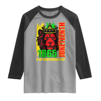 Juneteenth 1865 Is My Independence Day Raglan Shirt Freedom Lion King