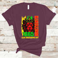 Juneteenth T Shirt Cool Lion Juneteenth 1865 Is My Independence Day King - Wonder Print Shop