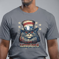 Meowica 4th of July Cat with Uncle Sam Hat US Patriotic T-Shirt, 4th off July Shirt, Gift for Cat Lover, Patriotic Shirt T Shirt - Wonder Print Shop