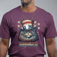 Meowica 4th of July Cat with Uncle Sam Hat US Patriotic T-Shirt, 4th off July Shirt, Gift for Cat Lover, Patriotic Shirt T Shirt - Wonder Print Shop