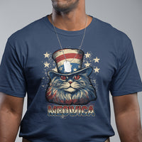 Meowica 4th of July Cat with Uncle Sam Hat US Patriotic T-Shirt, 4th off July Shirt, Gift for Cat Lover, Patriotic Shirt T Shirt - Wonder Print Shop
