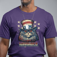 Meowica 4th of July Cat with Uncle Sam Hat US Patriotic T-Shirt, 4th off July Shirt, Gift for Cat Lover, Patriotic Shirt T Shirt - Wonder Print Shop