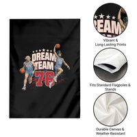 Dream Team 76 Founding Fathers Playing Basketball Garden Flag Funny George Washington Abraham Lincoln Patriotic Sports Fan