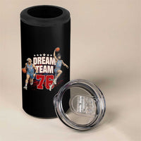 Dream Team 76 Founding Fathers Playing Basketball 4 in 1 Can Cooler Tumbler Funny George Washington Abraham Lincoln Patriotic Sports Fan