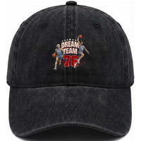 Dream Team 76 Founding Fathers Playing Basketball Washed Cotton Baseball Cap Funny George Washington Abraham Lincoln Patriotic Sports Fan