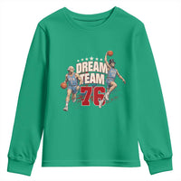 Dream Team 76 Founding Fathers Playing Basketball Youth Sweatshirt Funny George Washington Abraham Lincoln Patriotic Sports Fan