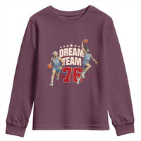 Dream Team 76 Founding Fathers Playing Basketball Youth Sweatshirt Funny George Washington Abraham Lincoln Patriotic Sports Fan