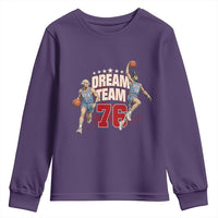 Dream Team 76 Founding Fathers Playing Basketball Youth Sweatshirt Funny George Washington Abraham Lincoln Patriotic Sports Fan