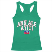 Ann Ale Ayiti Collegiate Athletic Sport Style Racerback Tank Top Let's Go Haiti Haitian Flag and Coat of Arms Pride