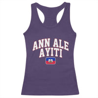 Ann Ale Ayiti Collegiate Athletic Sport Style Racerback Tank Top Let's Go Haiti Haitian Flag and Coat of Arms Pride