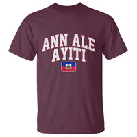 Ann Ale Ayiti Collegiate Athletic Sport Style T Shirt Let's Go Haiti Haitian Flag and Coat of Arms Pride