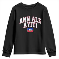 Ann Ale Ayiti Collegiate Athletic Sport Style Youth Sweatshirt Let's Go Haiti Haitian Flag and Coat of Arms Pride