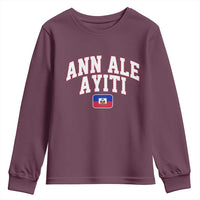 Ann Ale Ayiti Collegiate Athletic Sport Style Youth Sweatshirt Let's Go Haiti Haitian Flag and Coat of Arms Pride