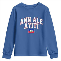 Ann Ale Ayiti Collegiate Athletic Sport Style Youth Sweatshirt Let's Go Haiti Haitian Flag and Coat of Arms Pride