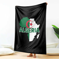 Algeria Algerian Pride Map of Africa Heritage Graphic Throw Blanket Patriotic North African Roots National Flag