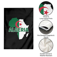 Algeria Algerian Pride Map of Africa Heritage Graphic Garden Flag Patriotic North African Roots National Flag