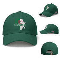 Algeria Algerian Pride Map of Africa Heritage Graphic Baseball Cap Patriotic North African Roots National Flag