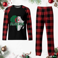 Algeria Algerian Pride Map of Africa Heritage Graphic Plaid Pajama Set Patriotic North African Roots National Flag