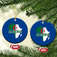 Algeria Algerian Pride Map of Africa Heritage Graphic Ceramic Ornament Patriotic North African Roots National Flag