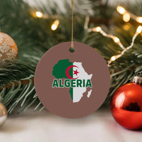 Algeria Algerian Pride Map of Africa Heritage Graphic Ceramic Ornament Patriotic North African Roots National Flag