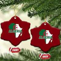 Algeria Algerian Pride Map of Africa Heritage Graphic Ceramic Ornament Patriotic North African Roots National Flag
