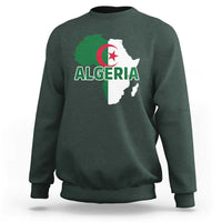 Algeria Algerian Pride Map of Africa Heritage Graphic Sweatshirt Patriotic North African Roots National Flag