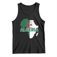 Algeria Algerian Pride Map of Africa Heritage Graphic Tank Top Patriotic North African Roots National Flag