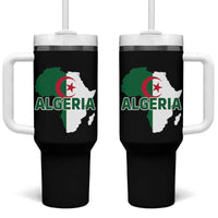 Algeria Algerian Pride Map of Africa Heritage Graphic Tumbler With Handle Patriotic North African Roots National Flag