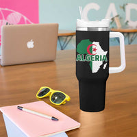 Algeria Algerian Pride Map of Africa Heritage Graphic Tumbler With Handle Patriotic North African Roots National Flag