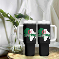 Algeria Algerian Pride Map of Africa Heritage Graphic Tumbler With Handle Patriotic North African Roots National Flag