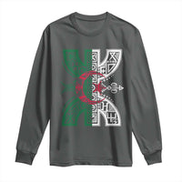 Algeria Amazigh Berber Yaz Symbol Algerian Flag Heritage Graphic Long Sleeve Shirt Traditional North African Tribal Culture Art