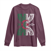 Algeria Amazigh Berber Yaz Symbol Algerian Flag Heritage Graphic Long Sleeve Shirt Traditional North African Tribal Culture Art