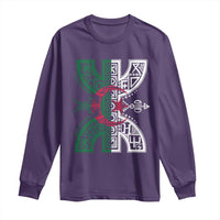 Algeria Amazigh Berber Yaz Symbol Algerian Flag Heritage Graphic Long Sleeve Shirt Traditional North African Tribal Culture Art
