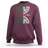 Algeria Amazigh Berber Yaz Symbol Algerian Flag Heritage Graphic Sweatshirt Traditional North African Tribal Culture Art