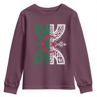 Algeria Amazigh Berber Yaz Symbol Algerian Flag Heritage Graphic Youth Sweatshirt Traditional North African Tribal Culture Art