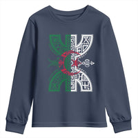 Algeria Amazigh Berber Yaz Symbol Algerian Flag Heritage Graphic Youth Sweatshirt Traditional North African Tribal Culture Art