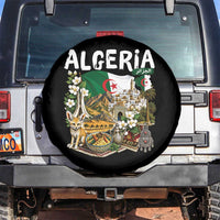 Algeria Algerian Culture and Landmarks Collage Graphic Spare Tire Cover Proud Fennec Fox Heritage and Arabic Calligraphy