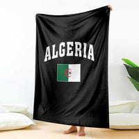 Classic Algeria Varsity Athletic Style Throw Blanket Proud Patriotic Algerian Flag