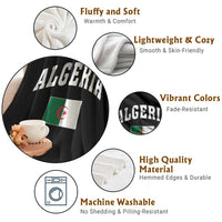 Classic Algeria Varsity Athletic Style Throw Blanket Proud Patriotic Algerian Flag