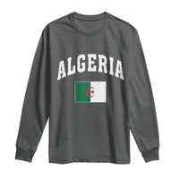 Classic Algeria Varsity Athletic Style Long Sleeve Shirt Proud Patriotic Algerian Flag