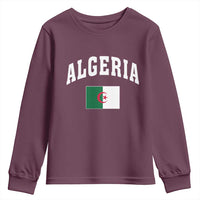 Classic Algeria Varsity Athletic Style Youth Sweatshirt Proud Patriotic Algerian Flag
