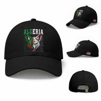 Algerian Fennec Fox Face Algeria National Flag Graphic Baseball Cap Proud North African Desert Animal