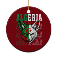 Algerian Fennec Fox Face Algeria National Flag Graphic Ceramic Ornament Proud North African Desert Animal