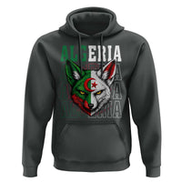 Algerian Fennec Fox Face Algeria National Flag Graphic Hoodie Proud North African Desert Animal