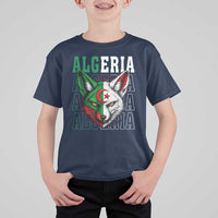 Algerian Fennec Fox Face Algeria National Flag Graphic T Shirt For Kid Proud North African Desert Animal