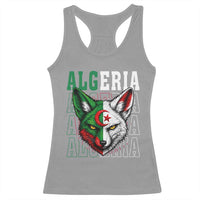 Algerian Fennec Fox Face Algeria National Flag Graphic Racerback Tank Top Proud North African Desert Animal